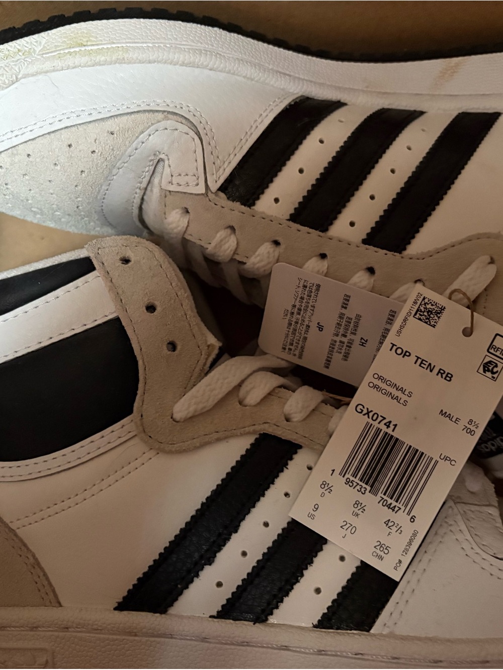 adidas White & Black High-Top Top Ten RB Sneakers